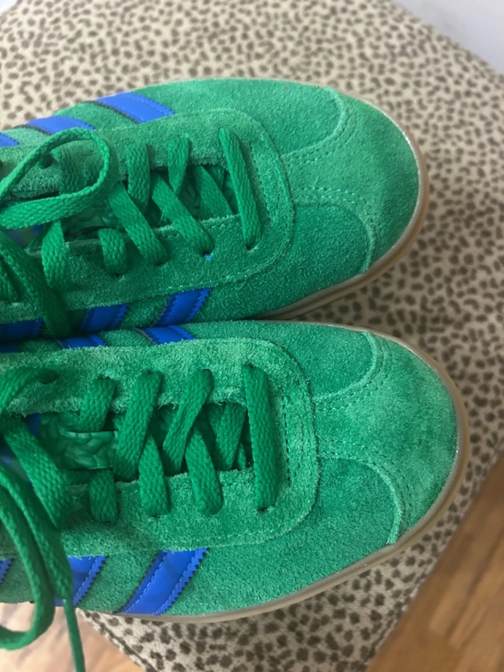 adidas Gazelle Bold Platform Sneakers - Green Blue Gum IE1370 Size 6.5